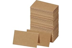 Blanketswarm 120Pcs Rustic Place Cards,Blank Kraft Table Card Holder for Name,Food Labels,Kraft Place Cards Bulk Wedding Party Table Number Sign