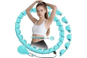 JLoibao Smart Hula Hoop - Aro para Adultos para Adelgazar, 24 Niveles (74-120 cm), con Bola de Peso, Ajustable, Equipo de Adelgazamiento silencioso, para Principiantes y niños
