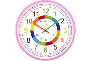 VINILITE Orologio da Parete Educativo per Bambini Orologio da Muro Silenzioso Orologio per la Camera da Letto, Adatto per la Scuola 30 cm
