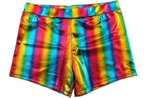 Carnavalife Pantalones Cortos Metálicos Brillante para Mujer, Culotte Sexy Mujer para Disfraces Baile Discoteca y Fiestas
