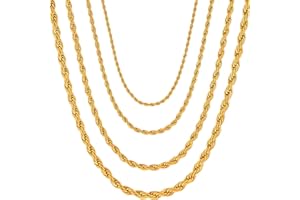 OSTAN 2 MM 3 MM 4 MM 5MM Collar de Cuerda torcida Collar de Cadena de Acero Inoxidable Hombres Mujeres Joyería