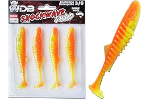 ANGEL-BERGER Wild Devil Baits Shockwave Shad Leurre pour bébé en caoutchouc pour sandre