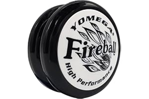 Yomega Fireball – profesjonalna, atrakcyjna zabawka jojo, idealna dla dzieci i początkujących, do zabawy jak profesjonalista + dodatkowe 2 sznurki czarny
