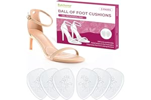 Almohadillas para el antepié Bukihome para mujer - (3 pares) Almohadillas antideslizantes para el metatarso Plantillas metatarsalgia para tacones altos, sandalias, bodas, fiestas, transparente
