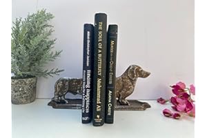 MAISONICA Pair Iron Dachshund Sausage Dog Book End Bookends Holders Library Gift