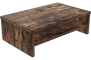 Bestier Supporto per Monitor da Tavolo in Legno, Stand Monitor PC con Organizzatore a 2 Ripiani, Base per Desktop per Laptop, Risparmio Spazio in Legno P2 (Marrone, 40cm 2 Livelli)