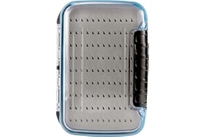 Dr.Fish Fly Fishing Box Fly Case Jig Box Waterproof Lightweight ABS Plastic Streamer Fly Box Double Sided Deep Slot Transparent Lid Clear Fly Holder Case for Storage Size M