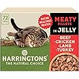Harringtons Complete Wet Pouch Grain Free Hypoallergenic Adult Cat Food Meaty in Jelly Pack 72x85g - Beef, Chicken, Lamb & Turkey - Making Mealtimes Meatier
