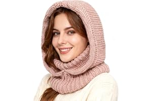 TAGVO Gorro de Punto para Mujer, Multifunción Gorro de Invierno de Moda Informal Elástico Cálido con Bufanda Larga, Balaclava Pasamontañas Térmico para Esquí Senderismo Correr Ciclismo Trabajando