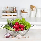 Deconox Stainless Steel 26cm Double Handle Basket Strainer, Salad, Fruit, Pasta Strainer - Stainless Steel Double Handle 26cm Sofa
