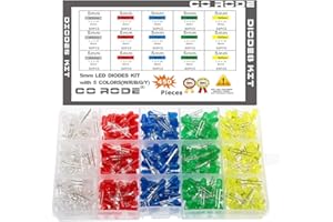 CO-RODE Lot de 120 diodes émettrices de lumière LED ultra lumineuses 6 couleurs 5 mm