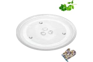 FASTDEPLE Piatto microonde universale 42 cm, piatto microonde girevole in vetro con 3 sporgenze centrali, piatto in vetro rotondo compatibile, lastra di ricambio per microonde