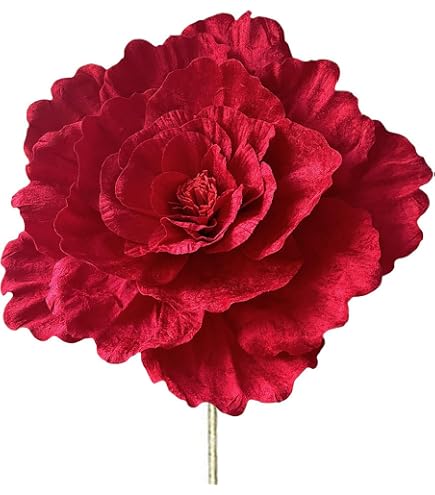 Fiori Giganti Artificiali Per Decorazione - Set Di 3 Pezzi Altezza Fino A 188 Cm | Realistici, Per Matrimoni E Feste | Colore Rosso Vinaccia