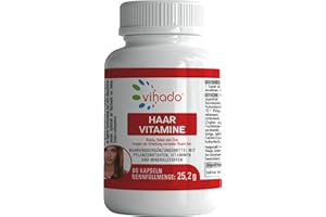 ‎VIHADO Vihado Haar Vitamine – Haarkapseln für Haarwachstum mit Biotin, Selen und Zink – Vitalformel mit den Naturstoffen Bockshornkleesamen und Bierhefe sowie Vitaminen und Mineralstoffen – 60 Kapseln