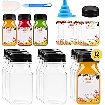 Set 16 Bottiglie Di Plastica Da 120 Ml - Riutilizzabili, Con Tappo, Ideali Per Succhi E Frullati - Foto 3