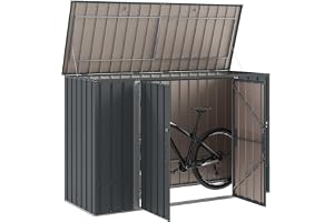 vidaXL Trädgårdsförvaringslåda Svart 214 x 82 x 132 cm Stål
