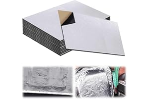 BOUFEIDA 12 Pezzi Tappetini Isolanti per Auto, 40x25 cm, 5 mm Stuoia Autoadesiva Dell'Attenuazione del Suono, Cuscinetto Fonoisolante Isolamento per Auto, per Isolamento Acustico, Ignifugo, Impermeabile