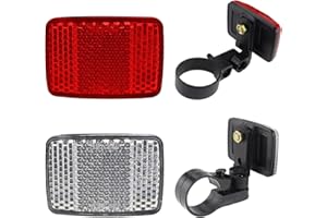 iCovalescent Réflecteurs de Vélo Avant et Arrière, avec Support en Forme de T Court, Catadioptre Velo pour Moto, VTT, Vélo