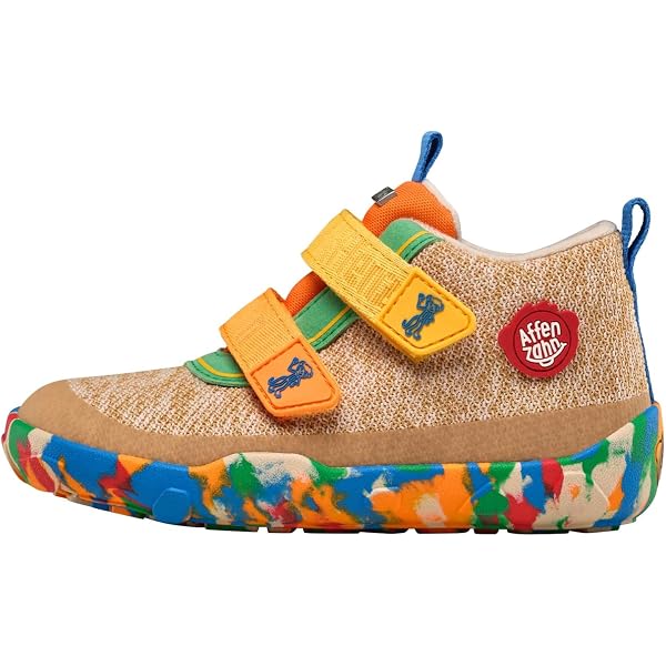 Affenzahn Chaussures Pieds Nus Lucky En Coton Bio Velcro - Végétalien, Antidérapantes, Réfléchissantes Été 21-32