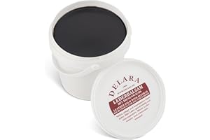 DELARA Baume pour Cuir avec de la Cire d'abeille de Haute qualité, Entretien du Cuir Qui Rend Le Cuir Doux, Souple et Respirant, Seau de 500 ML - Couleur: Noir