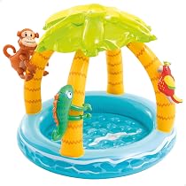 Intex Piscina Gonfiabile Family Palma – 229x152x48 Cm Con Stampa Esotica E Tappo Di Scarico