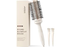 ‎AIMIKE AIMIKE Rundbürste zum Föhnen, NaturaVol Medium Runde Haarbürste, für Blow Drying & Styling, Boost Volumen & Glätte, mit 2 Clips (43mm Fass, 63mm mit Borsten)