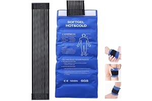 GIUTSAULL Ghiaccio Gel, Borse Ghiaccio Gel Riutilizzabile, Cuscino Impacco Termico Sintetico Borsa Acqua Calda, Cuscinetti di Raffreddamento, Compressa Fredda Calda, per Dolore e Lesioni, 17 * 44 cm