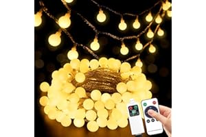 Sprifityy Guirlande lumineuse d'extérieur et d'intérieur - 15 m - 100 LED - Avec minuterie et 8 modes - Étanche IP42 - Idéale pour chambre, jardin, fête, terrasse, balcon (15m)