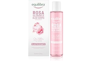 Equilibra, Olio Corpo, Azione Elasticizzante, Aiuta a Prevenire le Smagliature, 150ml, Non Unge, Estratto Rosa Damascena, Acido Ialuronico Basso Peso, Olio di Rosa Mosqueta, Meadowfoam Oil, Vitamina E