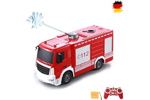 HSP HIMOTO HSM 2.4 GHz brigamo – Camión de Bomberos, batería Recargable, Agua contra Salpicaduras, función de Sonido y LED de Efectos, 1: 26 Escala, Juego Completo con batería y Cargador