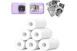 ETIKEZ Kids Instant Print Camera Paper, Thermal Printing Refill Set for Toddler Camera, Compatible with ETIKEZ Funshot 20, HD Camera Thermal Printing Paper, 2.2" x 26ft (5.6cmx8m) Per Roll, 6 Rolls