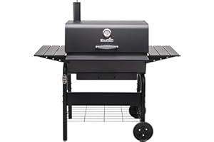 Char-Broil Barbacoa a Carbón L - Rejilla ajustable para carbón, extensible para formar un ahumador offset - Óptimo para cocinar al aire libre, jardín y patio