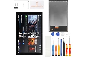 Olivechard Replacement Display For Steam Deck LCD Model (Matte / Anti-Glare) – 7-Inch Screen Assembly Original for Handheld Game Valve SteamDeck 64GB/256GB/512GB LCD Versions (Not For OLED Model) LCD