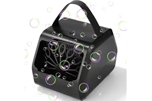 AZYVUM Automatyczna maszyna do robienia baniek mydlanych, przenośna maszyna do robienia baniek, pojemność 400 ml, 14 000 obr./min, z ładowaniem typu C, z 2 trybami prędkości, zabawka outdoorowa dla dzieci i