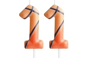 Zolunu Candela di compleanno a tema basket, candela per torta di 11° compleanno a tema basket, candela numero 11, decorazione per torta di compleanno per ragazzi ragazze bambini decorazioni per feste