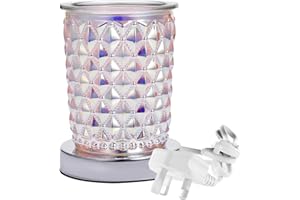 DICIMI Diamond-Cut Crystal Electric Wax Melt Warmer - Touch Control 3 Heat Settings, Flameless Wax Burner for Home Fragrance, Aroma Oil Burner with Removable Tray, Luxury Gift (Crystal Clear)