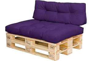 Royal Schneider Palettenkissen Set Palettensofa Palettenpolster 120x80cm 6R LS Sitzkissen Rückenkissen, 2er Set, 500-28 Lila