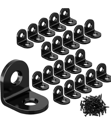 WELANE 20-Pack Stainless Steel Corner Brackets – L-Shaped Angle Brace, 20 X 20 X 16 Mm, With 40 Screws, For Wood Furniture, Drawers, Cabinets & Shelves