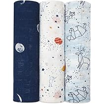 aden anais Katoenen mousseline inbakerdoek - 2-pack vierkanten | Grote ontvangstdekens voor meisjes en jongens | Ideaal voor pasgeboren baby's inbakerwikkelset | Perfect Animal Kingdom, 120x120cm