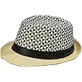 RR DESIGN Unisex Straw Fedora Hat for Summer, Federal, Sunglasses Compatible