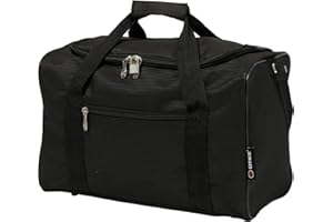 5 Cities 40x20x25cm Ryanair Maximum Size Ultra Lightweight Underseat Travel Carry On Hand Cabin Luggage Holdall Flight Bag Ryanair Approved 40x20x25 with 2 Year Warranty (Black)