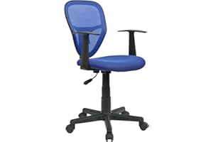 ‎CARO-MÖBEL CARO-Möbel Kinderdrehstuhl Studio - Ergonomischer Schreibtischstuhl mit Armlehnen, Verstellbar, Blau - Ideal für Kinder, Atmungsaktives Mesh, Leichter Aufbau [bis 80kg]