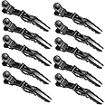 Fermagli per Capelli di plastica,12 Pezzi Nero Antiscivolo Coccodrillo Clip Pinze per Capelli Professionali per Parrucchiere 