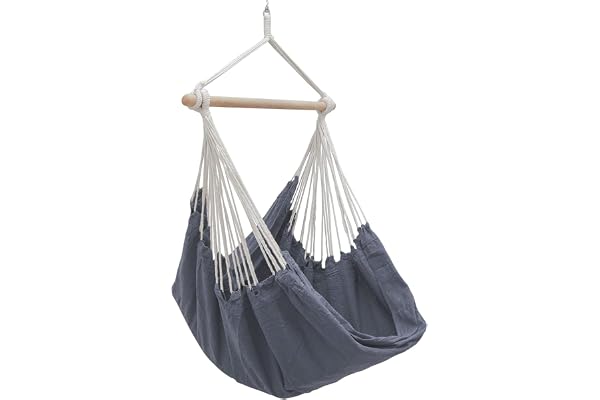 AMANKA XXL Hängstol 185x130 cm för 2 personer – Utomhus & Inomhus Swingstolar – Hänggungstol utan stativ – Bekväm hängfåtölj för trädgård & hem