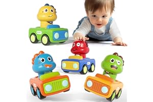 lerrbo Druck- und losfahren-Dinosaurier-Fahrzeugspielzeug für Jungen im Alter von 1 Jahr | Geburtstagsgeschenk zum ersten Geburtstag