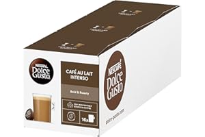 NESCAFÉ DOLCE GUSTO NESCAFÉ Dolce Gusto Café Au Lait Intenso Coffee Pods, Bold & Roasty, 3 Packs of 16 Capsules (Total 48 Drinks)