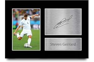 HWC Trading A4 Steven Gerrard England Gifts Printed Signed Autograph Picture for Football Fans and Supporters