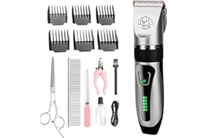 JOPHEK Tosatrice per Cani, Rasoio per Cani Tosatrice per Cani Professionale Tagliacapelli per Animali Domestici - Per cani e Gatti Grosso/Lungo/Corto/Riccio (Grigio)