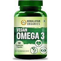 Himalayan Organics Omega 3 6 9 Vegan Natural Nutrition Supplement for Muscle , Bone , Heart & Skin - 90 Capsules