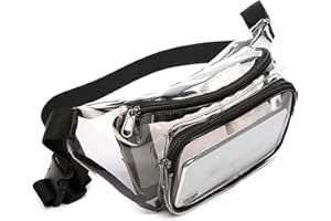 KAIAIWLUO Przezroczysta Torba Nerka, Torba Nerka Zatwierdzona na Stadion, Przezroczysta Torba na Pieniądze, Pasek na Talię, Holograficzna dla Mężczyzn, Chłopców, Biegania, Wędrówek, Podróży, Sportu